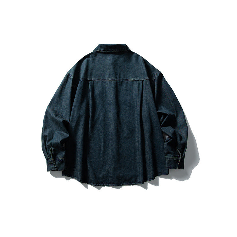 Men's Oversized Denim Jacket with Traditional Knot Buttons Mune Fashion