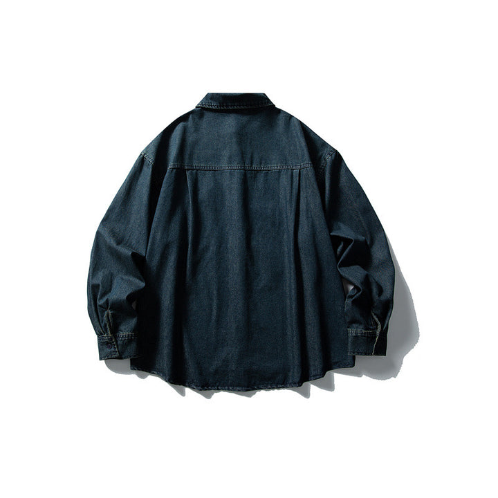 Men's Oversized Denim Jacket with Traditional Knot Buttons Mune Fashion