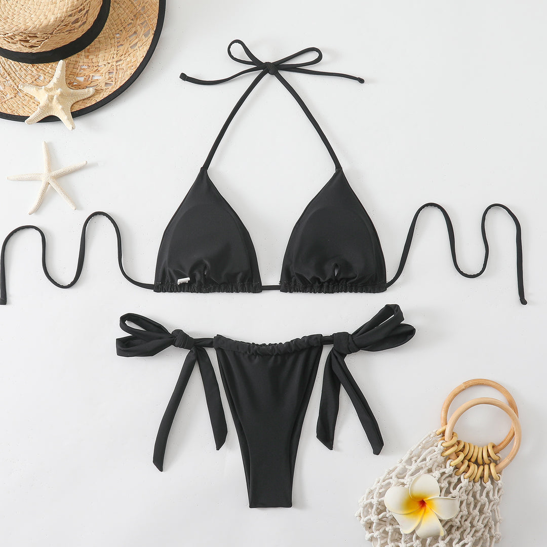 Women Triangle Bikini with fashionable tie straps Mune Fashion
