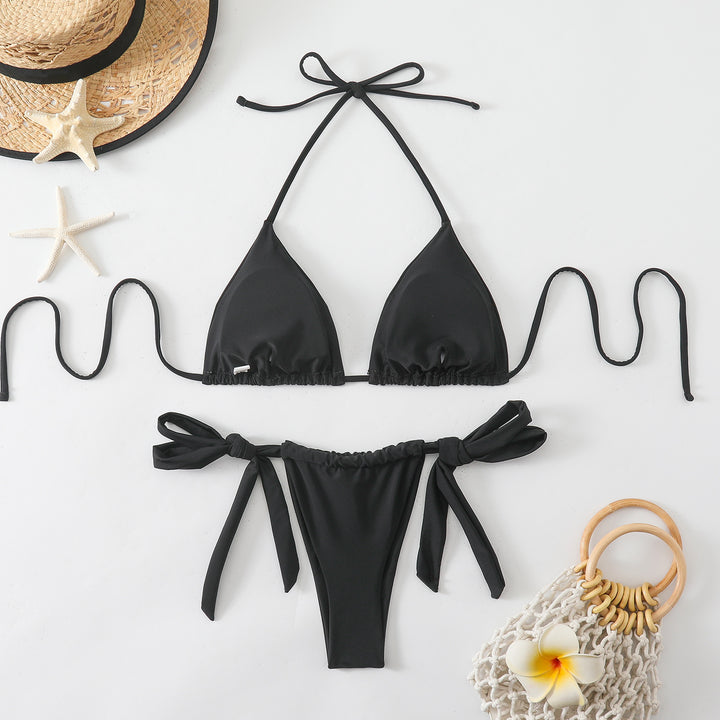 Women Triangle Bikini with fashionable tie straps Mune Fashion