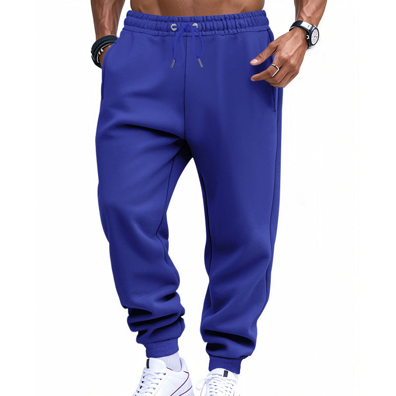 Men's sporty sweat jogging pants with elastic tunnel drawstring waist, ribbed cuffs, and deep side pockets Mune Fashion