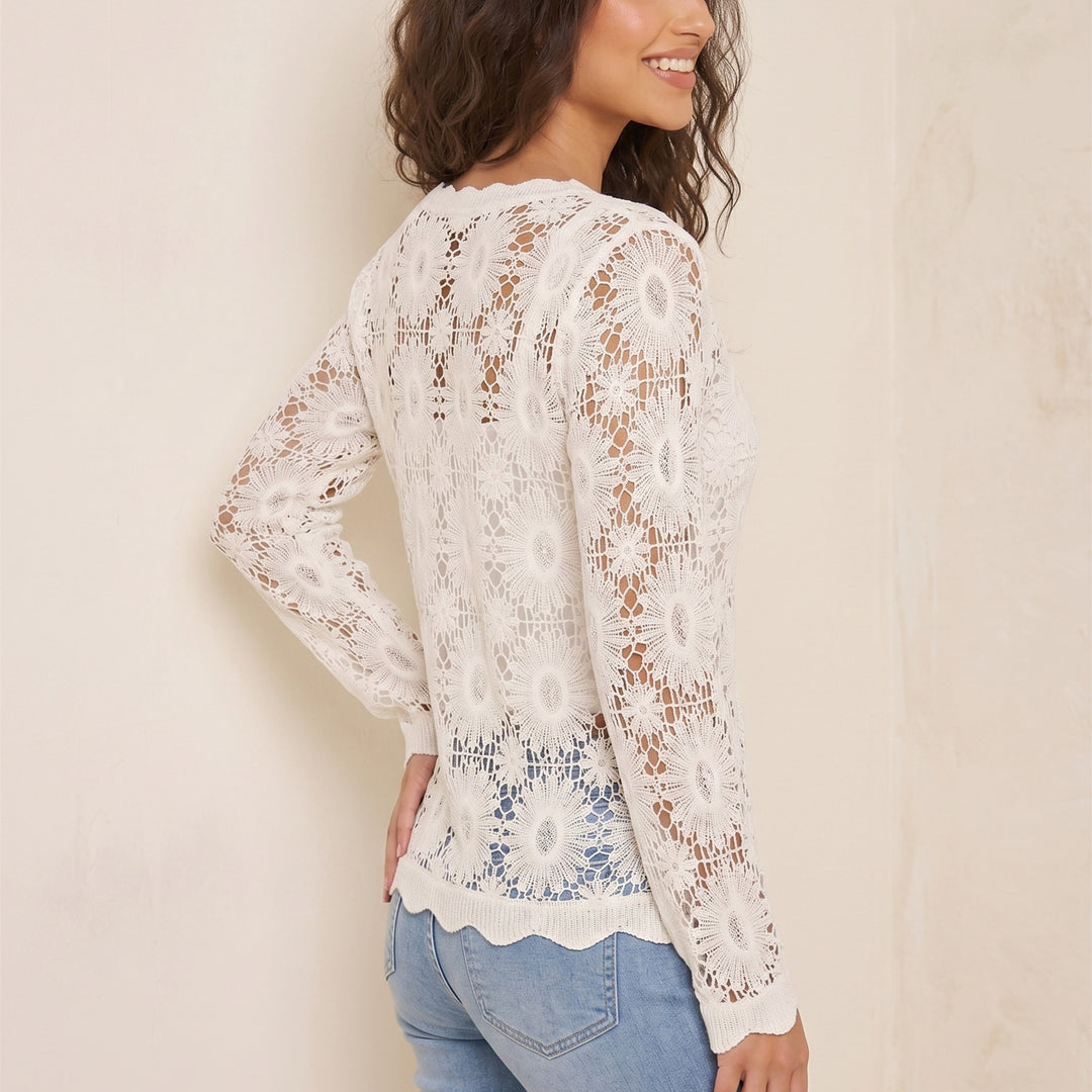 Ladies filigree crochet cardigan Mune Fashion