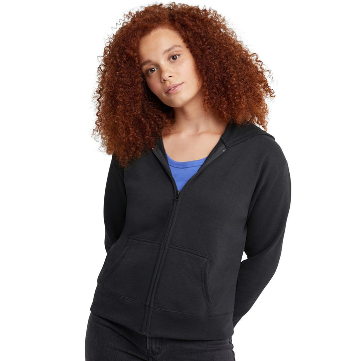 Women's hooded sweat jacket with full zip, kangaroo pockets, and ribbed cuffs Mune Fashion