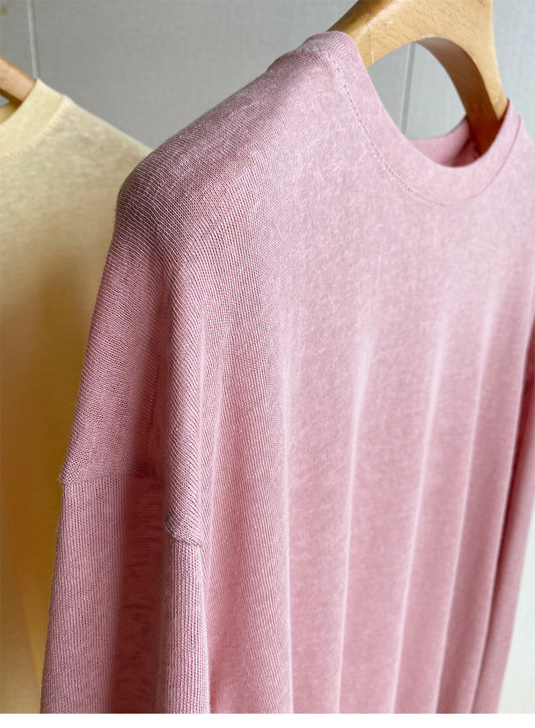 Women's Casual Long Sleeve Shirt with V-Neck Mune Fashion
