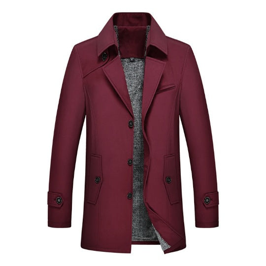 Men's short coat with teddy lining, lapel collar, and side pockets Mune Fashion