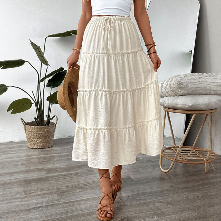 Women's Long Wrap Skirt with Ruffles Mune Fashion