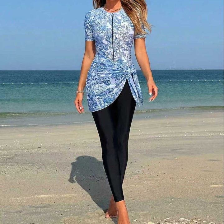 Ladies' sporty surf suit with asymmetric cut and wrap detail Mune Fashion