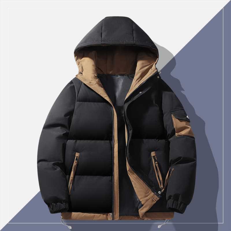 Men's urban padded anorak with hood, contrasting lining and multi pockets Mune Fashion