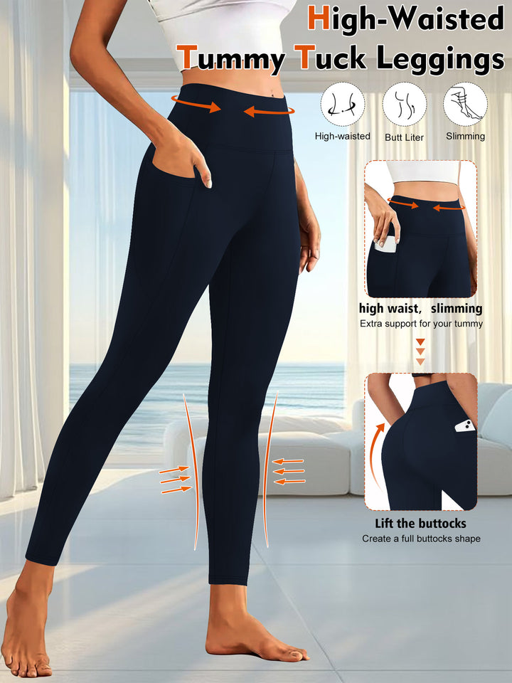 Women's High-Waist Sport Leggings with Side Phone Pocket and Shaping Compression Fabric Mune Fashion