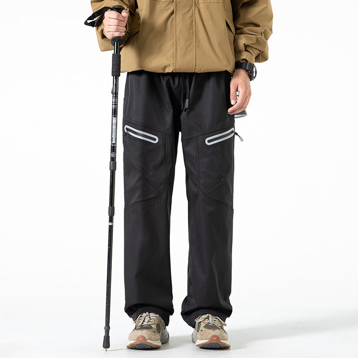 Men's Technical Cargo Jogging Pants with Straight Leg, Zipper Pockets and Drawstring Waist Mune Fashion