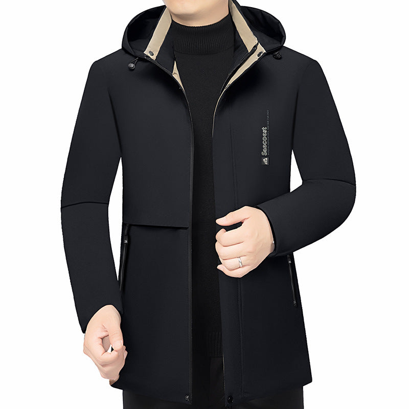 Men's padded stand-up collar jacket with water-repellent surface and zippered pockets Mune Fashion