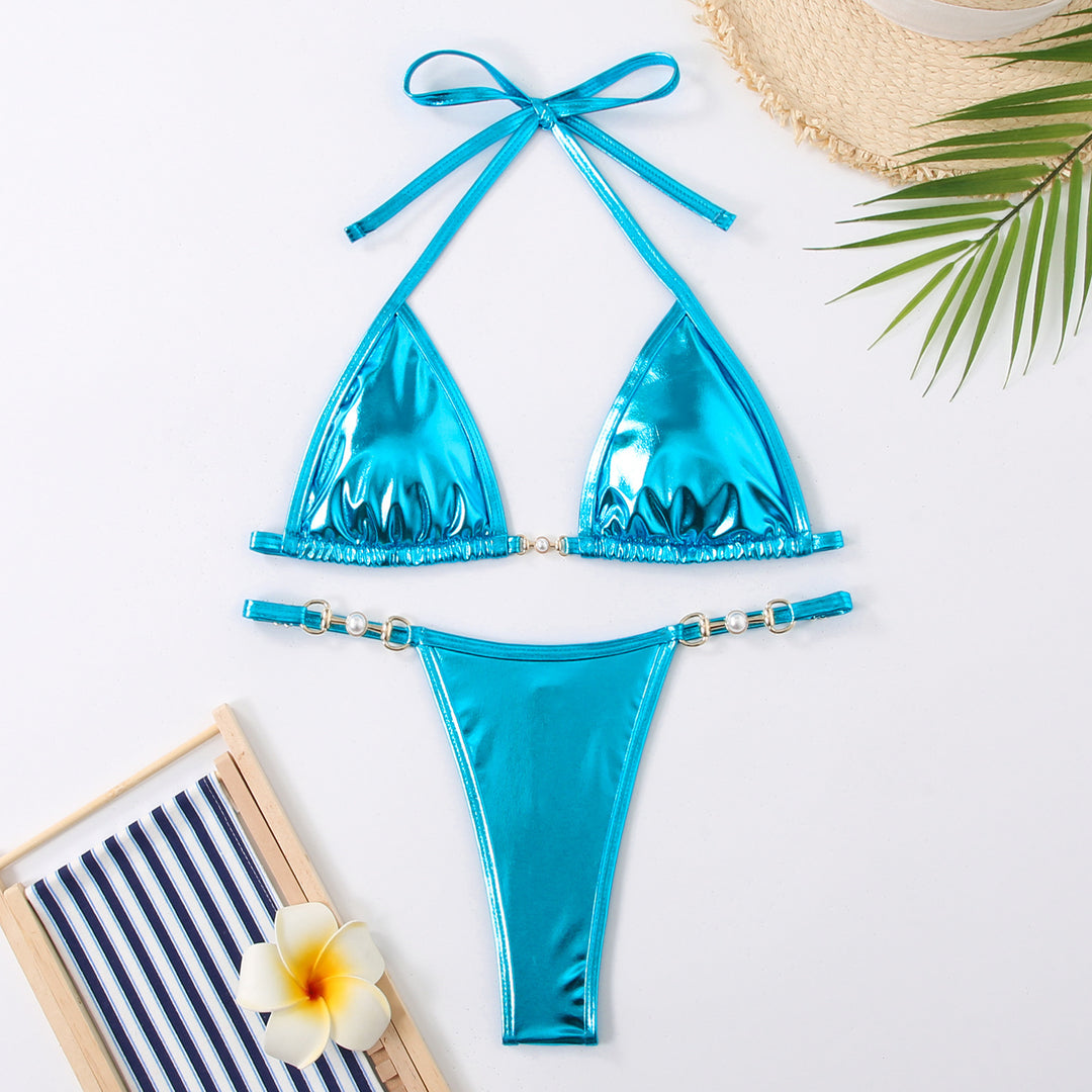 Women's Triangle Bikini with Glamorous Details Mune Fashion