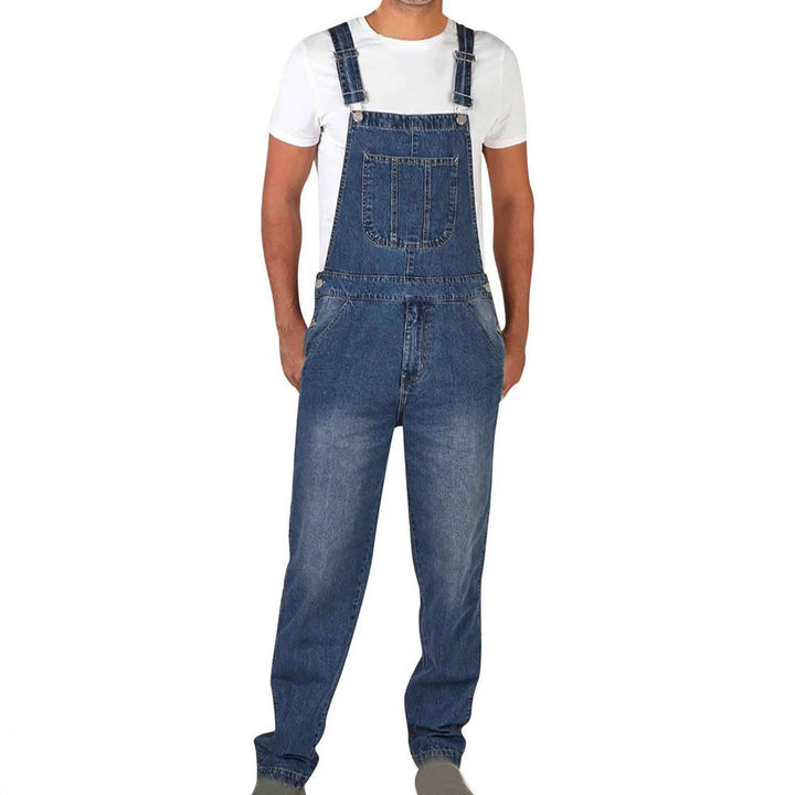 Men's Jeans Overalls with Pockets and Adjustable Straps