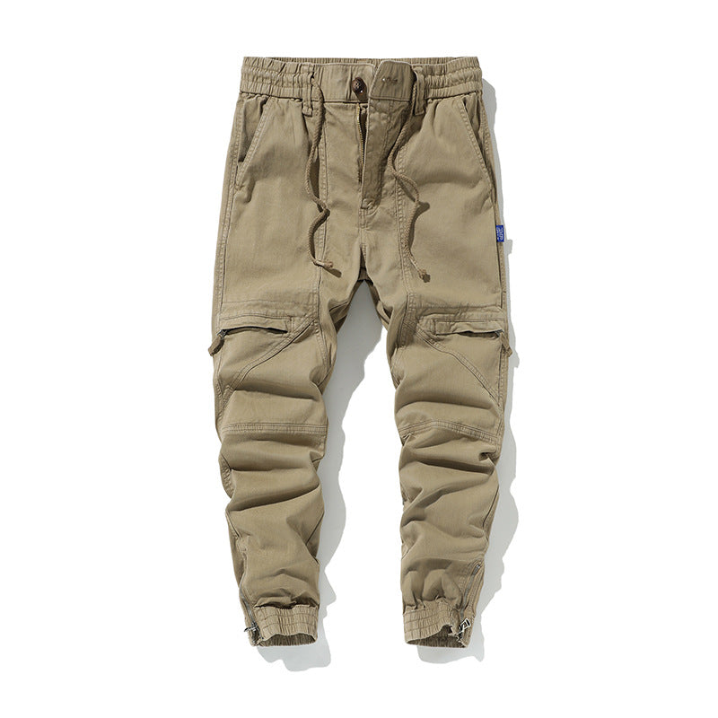 Herren Funktionale Cargo-Joggerhose mit Knieabnähern, Reißverschluss-Knöchel und Elastikbund Mune Fashion