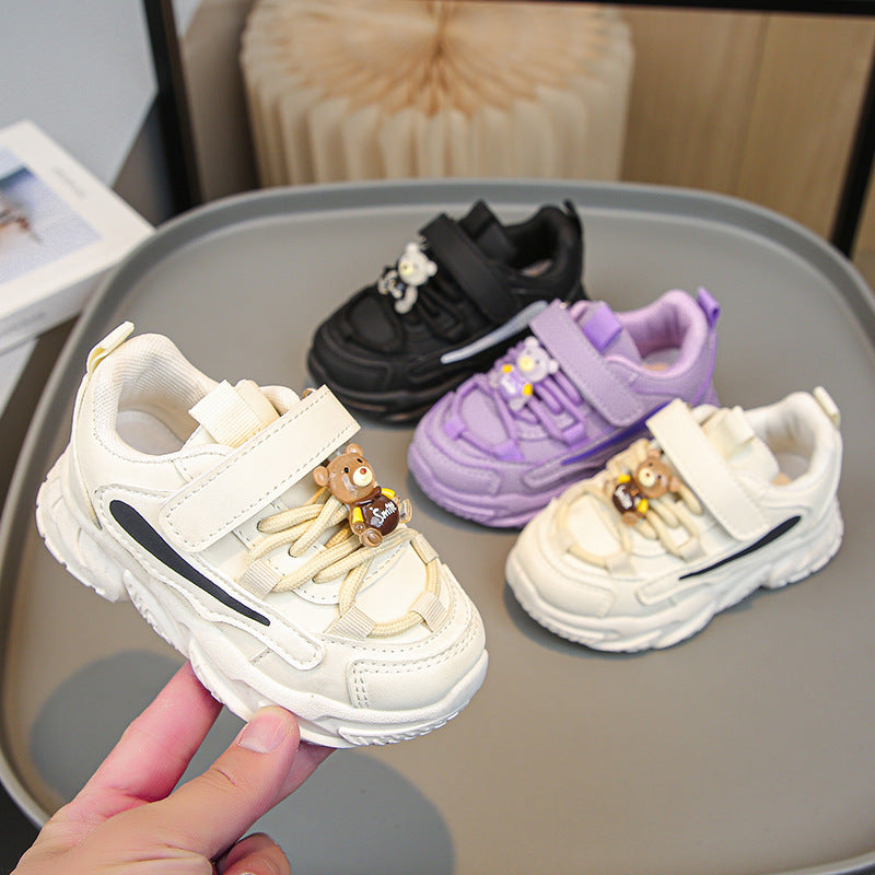 Women's Sporty Kids Sneakers with Practical Velcro Closure and Animal Applications Mune Fashion