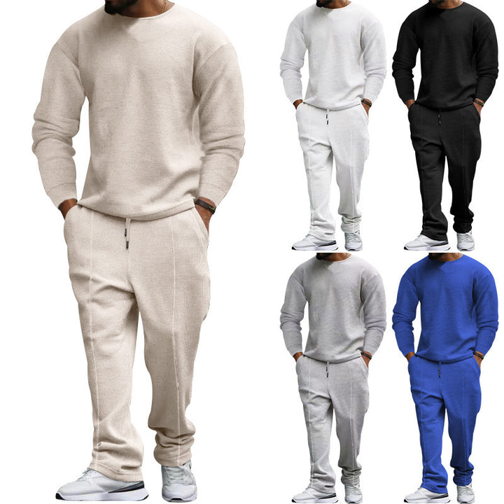 Men's structured lounge set with round neck sweater and tapered seam joggers Mune Fashion