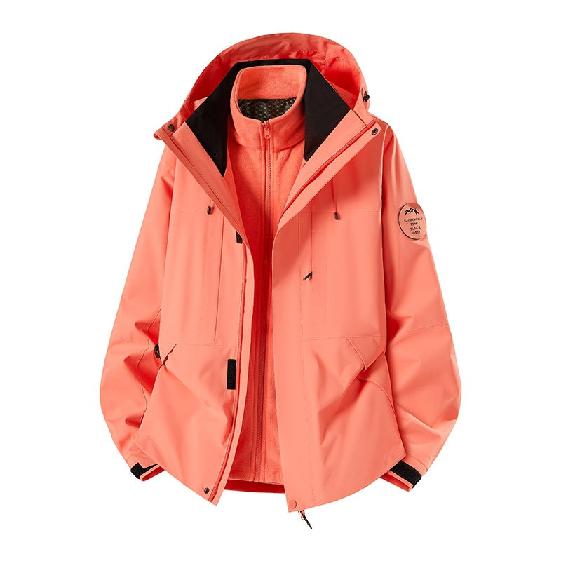 Men's Weatherproof Technical Softshell Trekking Jacket with Hood and Insulating Inner Insert Mune Fashion