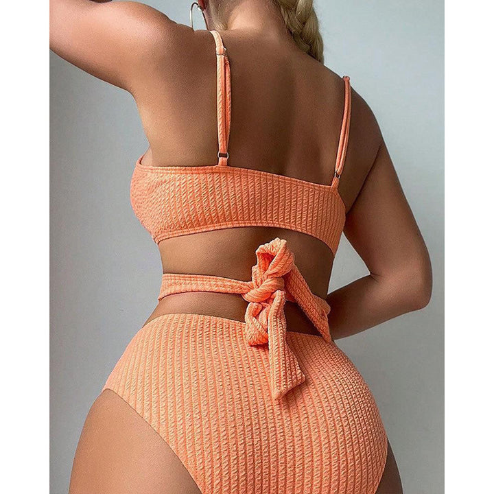 Ladies high-waisted bikini set with crisscross top Mune Fashion