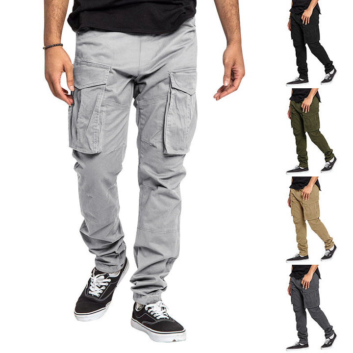 Men's nan tapered cargo pants with large flap pockets, reinforced knees, and narrow leg Mune Fashion
