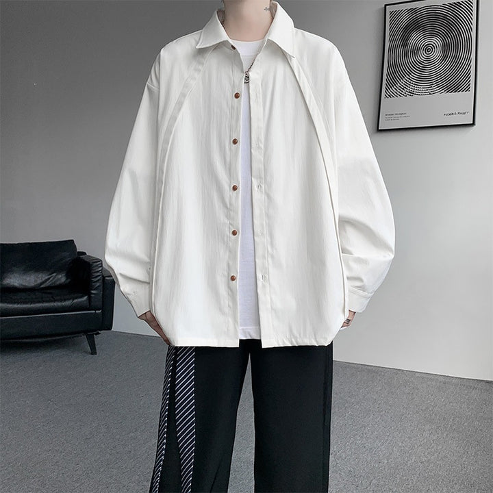 Men's Oversized Shirt Jacket made of lightweight cotton blend with straight cut & button placket Mune Fashion