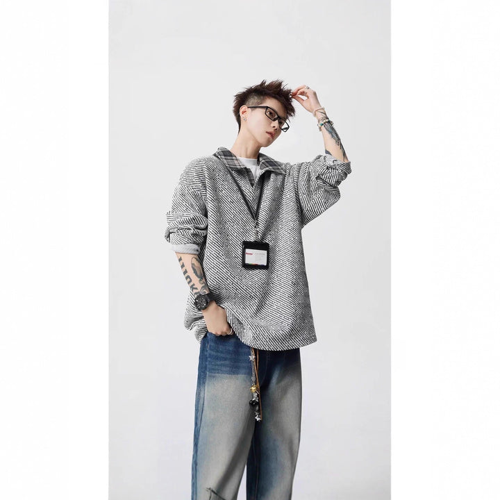 Women Casual Oversized Shirt Sweater Mune Fashion
