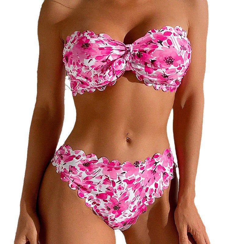 Women's bandeau bikini with floral embroidery Mune Fashion