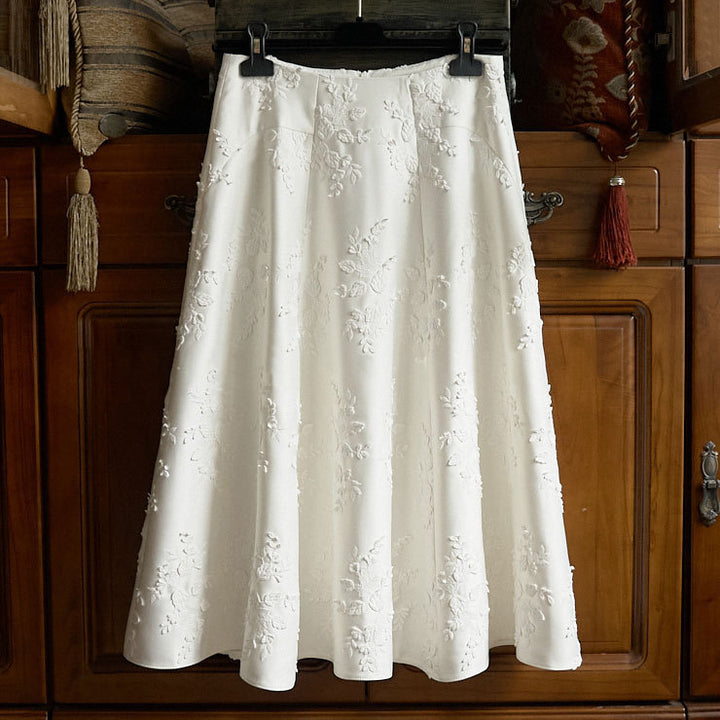 Ladies Elegant Maxi Skirt with Floral Pattern Mune Fashion