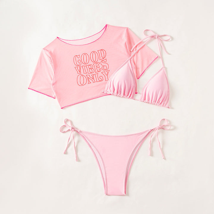 Women’s Bikini Set with Casual Crop Top Mune Fashion