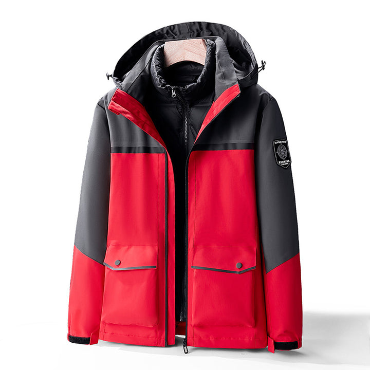Men's two-layer weather parka with removable insulation inner jacket and utility pockets Mune Fashion