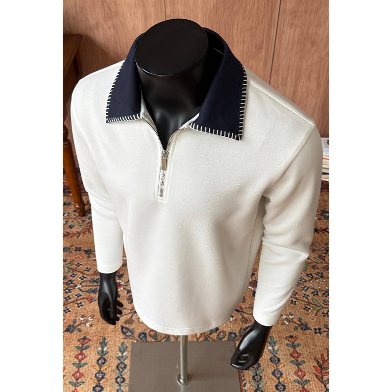 Men's Fashion Stand Collar Sweater with Zipper Mune Fashion