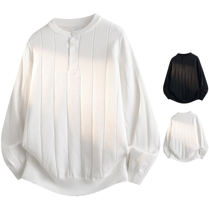 Women Playful Long Sleeve Henley Sweater Mune Fashion