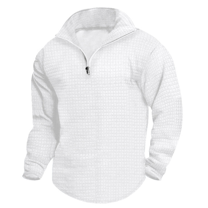 Men's stand-up collar sweatshirt with square structure and short front zip Mune Fashion
