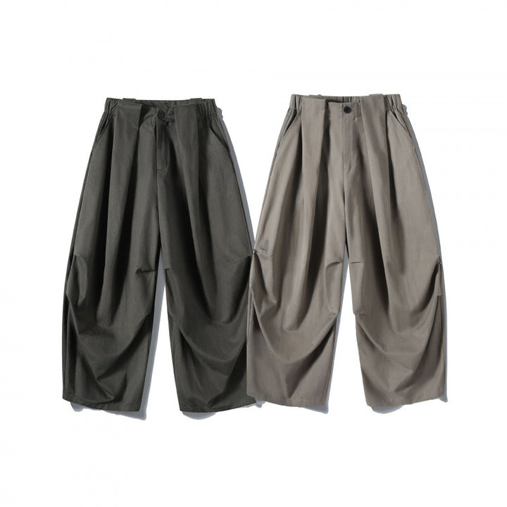 Men's wide-cut pleat-front trousers with cropped leg length Mune Fashion