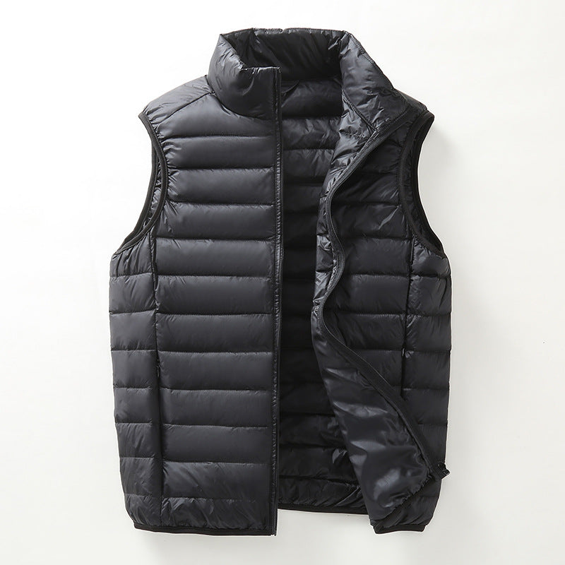 Women Lightweight Quilted Vest with Stand-up Collar and Wind-resistant Filling Mune Fashion