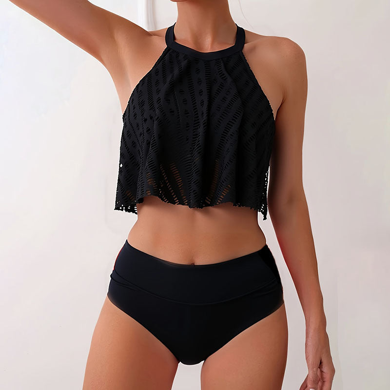 Women's Swim Shirt with High Collar and Airy Inserts Mune Fashion