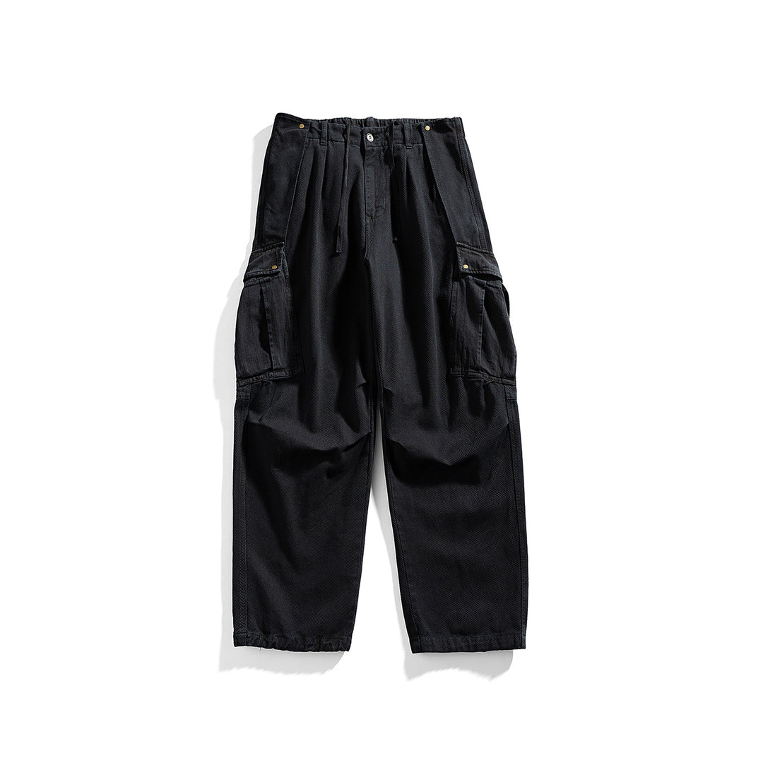 Herren Cargo-Hose mit Kordelbund, weitem Schnitt und Mehrfachtaschen Mune Fashion