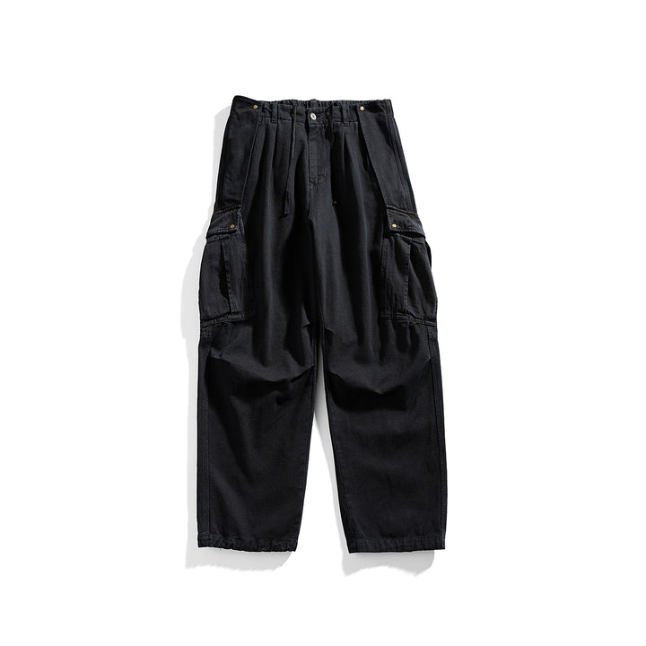 Herren Cargo-Hose mit Kordelbund, weitem Schnitt und Mehrfachtaschen Mune Fashion