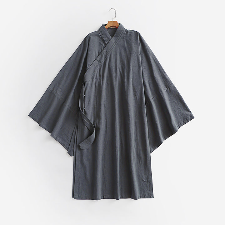 Unisex Oversize Kimono Coat with Wide Sleeves and Asymmetrical Wrap Front Mune Fashion