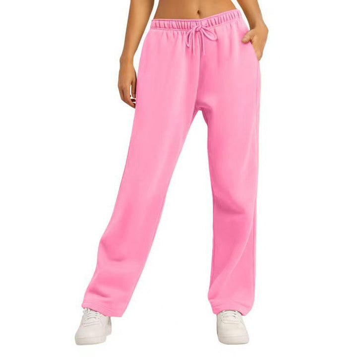 Women's wide High-Waist loungewear jogging pants with elastic waistband drawstring and side pockets Mune Fashion
