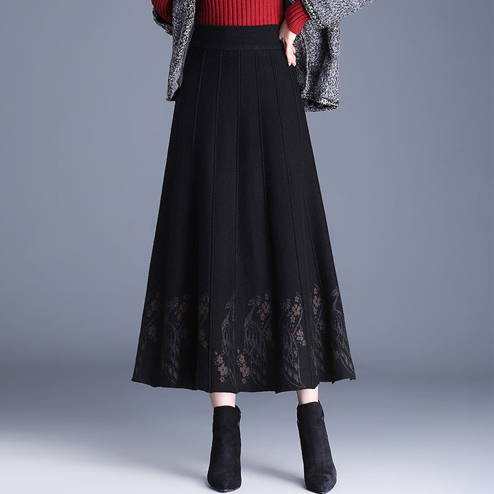 Ladies Elegant Maxi Skirt with Floral Lace Trim Mune Fashion
