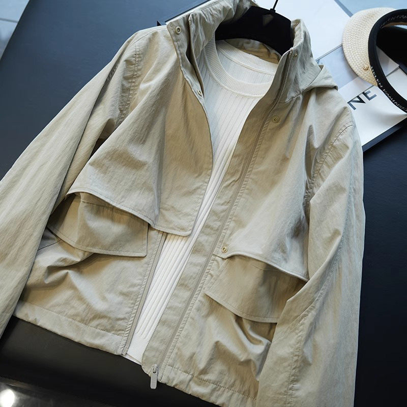 Women's Stylish Transitional Jacket with High Collar and Practical Pockets Mune Fashion