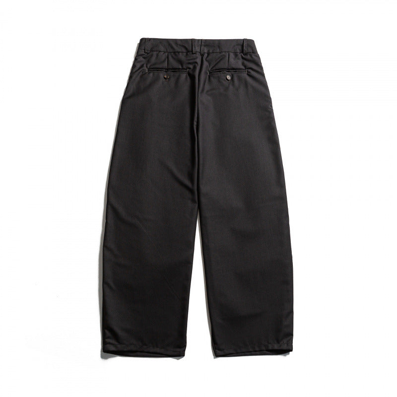 Men's Wide Pleated Baggy Pants with Pleats and Drawstring Mune Fashion