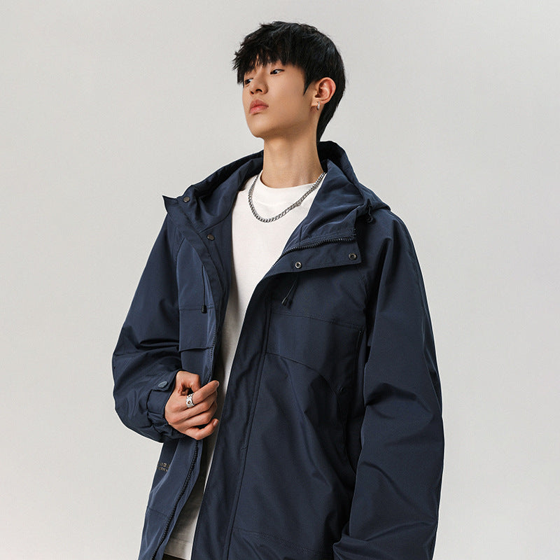 Men's technical hooded softshell jacket with high collar and adjustable hem Mune Fashion