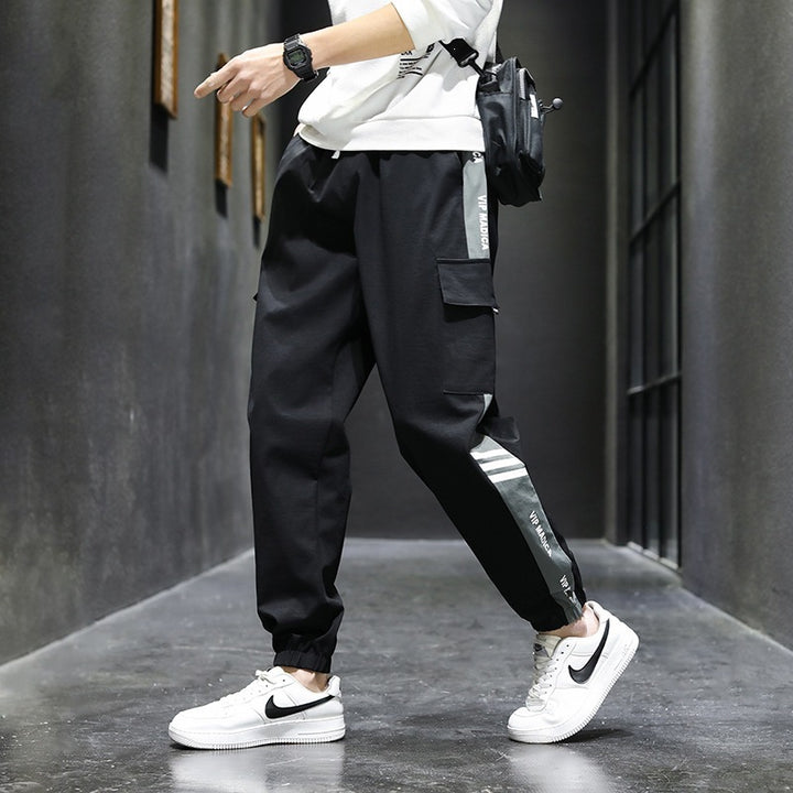 Men's cargo pants with side pockets and elastic waistband Mune Fashion