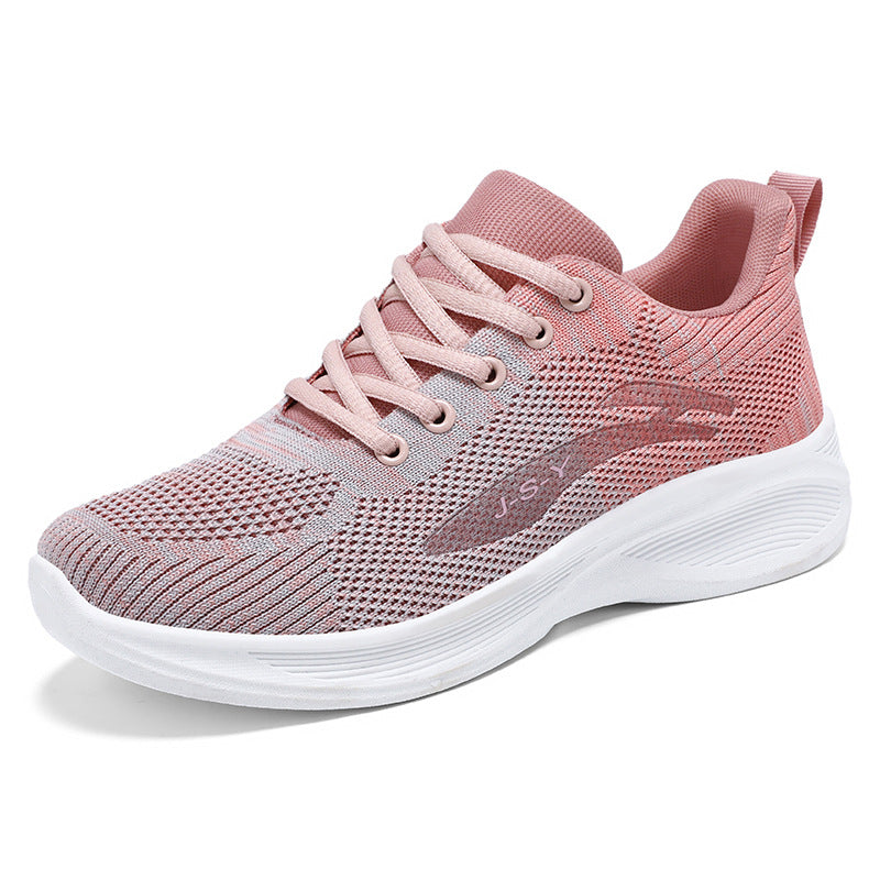 Ladies' knitted lightweight sports sneakers with sock-like shaft, elastic lacing, and cushioning EVA midsole Mune Fashion