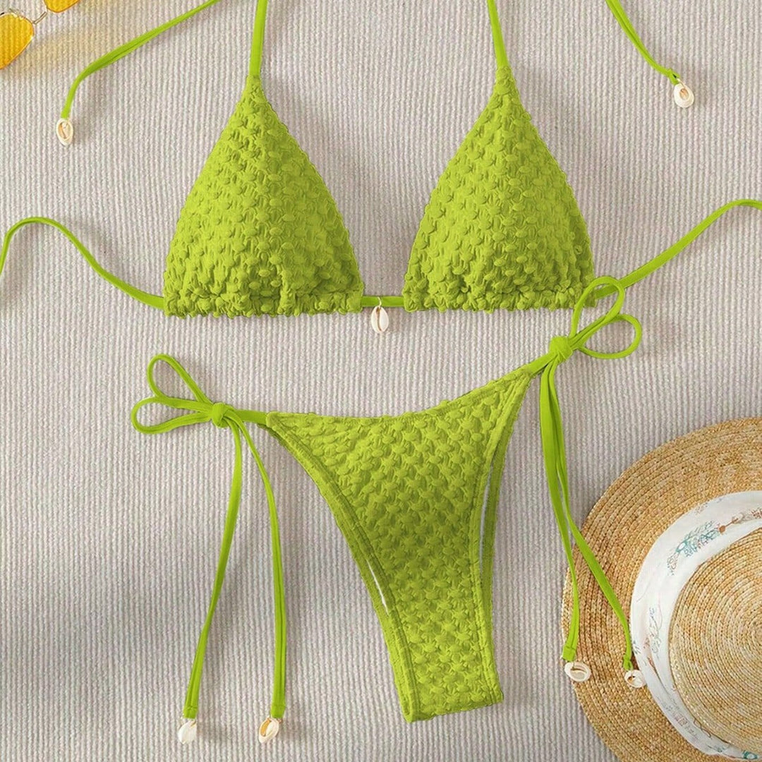 Women Triangle Bikini Top with Structured Texture Mune Fashion