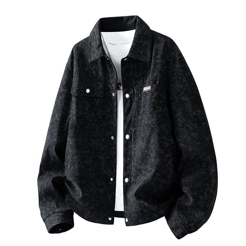 Men's Patterned Cord Jacket with Practical Pockets Mune Fashion