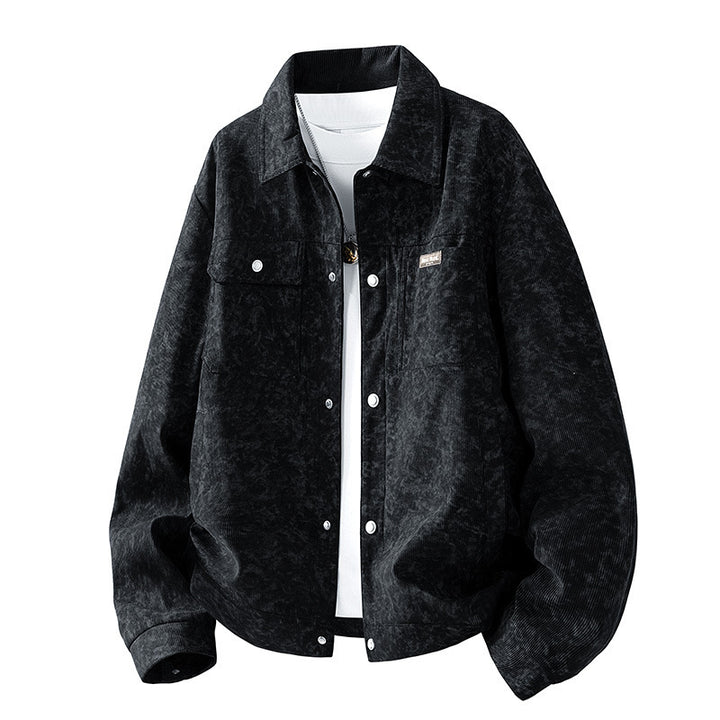Men's Patterned Cord Jacket with Practical Pockets Mune Fashion