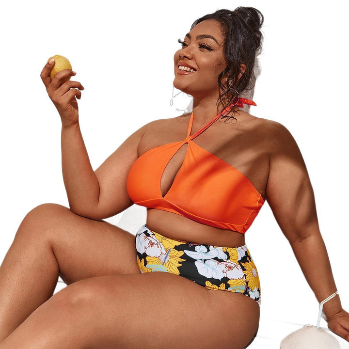 Women's bikini set with high waist and playful floral pattern Mune Fashion