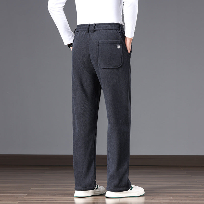 Men's Casual Relaxed-Fit Cotton Blend Sweatpants with Drawstring and Straight Leg Mune Fashion